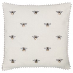 Bee Cushion with Pom Pom Edging